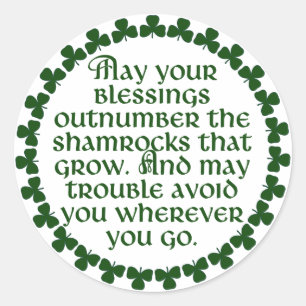 Sticker Rond Peuvent vos bénédictions dépasser les shamrocks