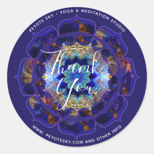 Sticker Rond Peyote Sky Mandala Métaphysique Navy