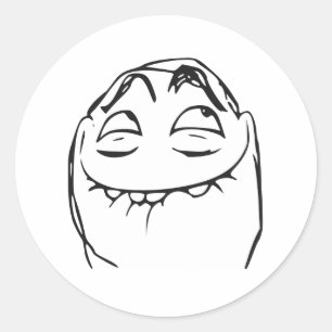 Sticker Rond PFFTCH Raughing Rage Face Comique Mème