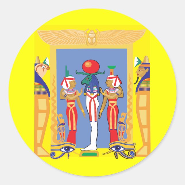 Sticker Rond Pharaon égyptien (Devant)