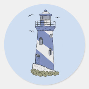 Sticker Rond Phare bleu