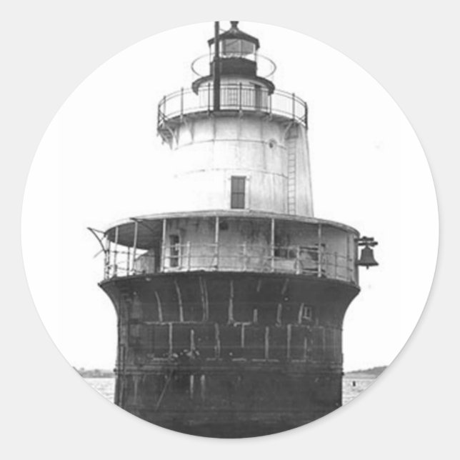 Sticker Rond Phare de Lubec Channel (Devant)