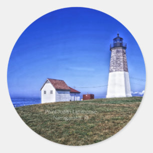 Sticker Rond Phare de Point Judith, RI