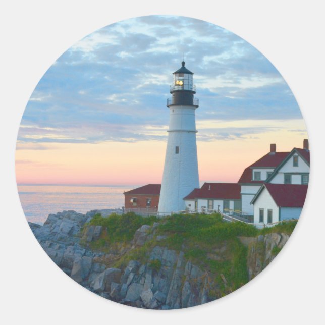 Sticker Rond Phare de Portland Head (Devant)