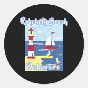 Sticker Rond Phare de Rehoboth Beach Delaware Côte Na