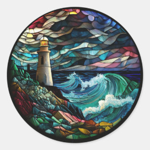 Sticker Rond Phare en verre tendu