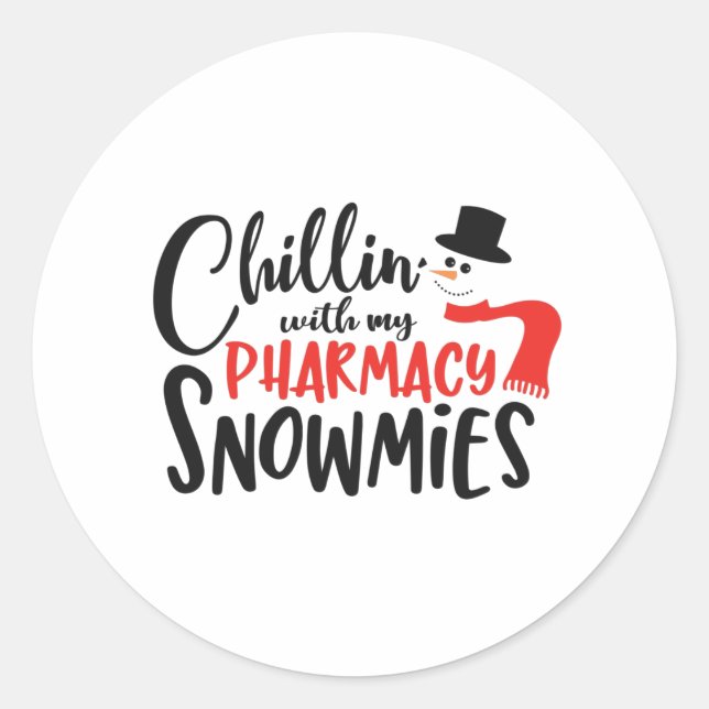 Sticker Rond Pharmacie de Noël, Chillin en pharmacie (Devant)