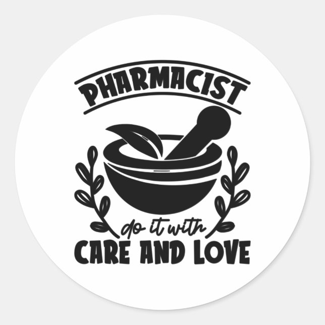 Sticker Rond Pharmacienne Le Faire Avec Soin Et Amour Technicie (Devant)