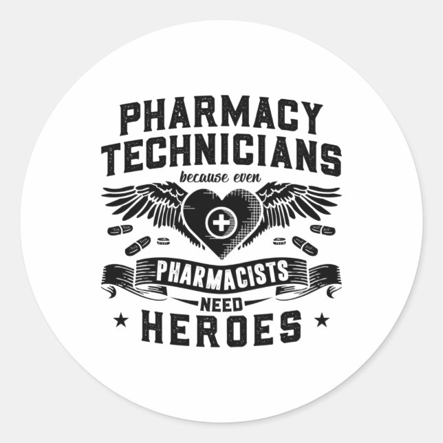 Sticker Rond Pharmaciens Techniciens en pharmacie Technicien Te (Devant)