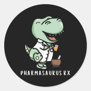 Sticker Rond Pharmasaurus Rx Pharmacy Technicien