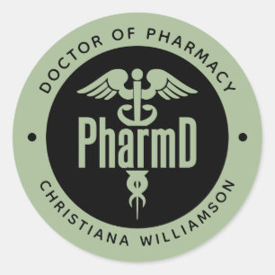 Sticker Rond PharmD Docteur en pharmacie Pharmacy Graduation Ph