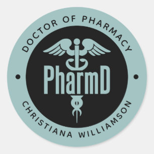 Sticker Rond PharmD Docteur en pharmacie Pharmacy Graduation Ph