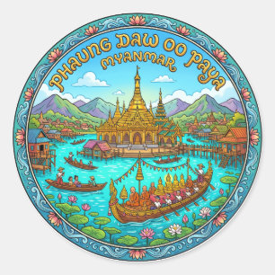 Sticker Rond Phaung Daw Oo Paya Myanmar