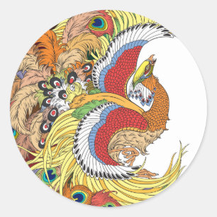 Sticker Rond Phénus huang