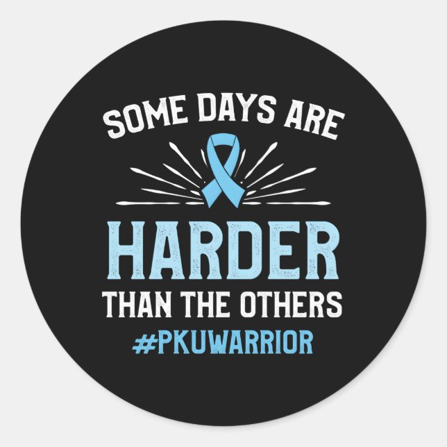 Sticker Rond Phenylcétonuria Pku Forte sensibilisation guerrièr (Devant)