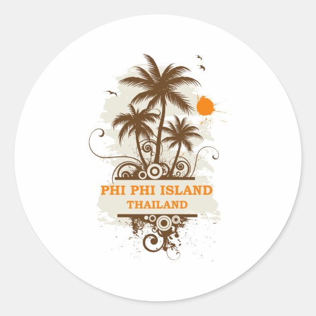 Sticker Rond Phi Phi Island Thaïlande (Devant)