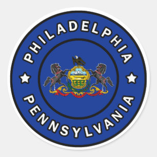 Sticker Rond Philadelphie Pennsylvanie