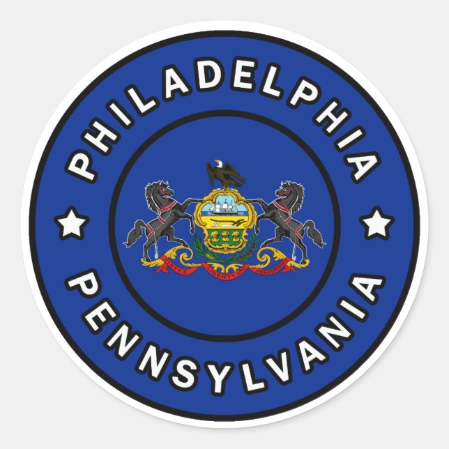Sticker Rond Philadelphie Pennsylvanie (Devant)