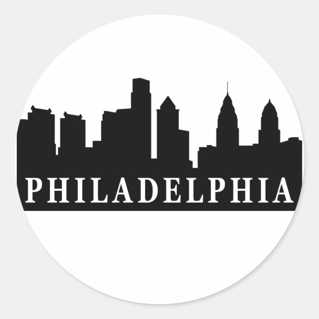Sticker Rond Philadelphie Skyline (Devant)