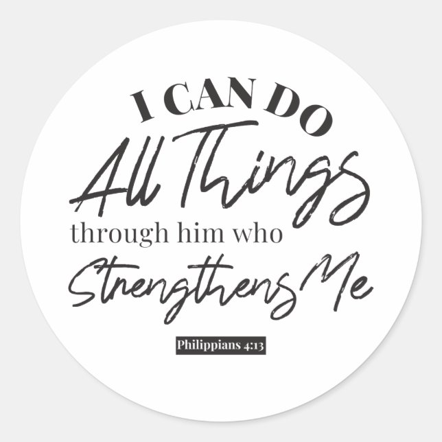 Sticker Rond Philippiens 4:13 blanc ver (Devant)