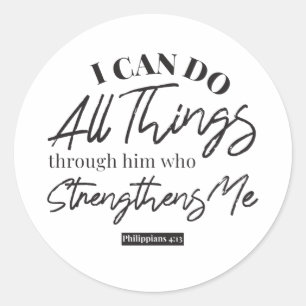 Sticker Rond Philippiens 4:13 blanc ver