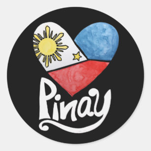 Sticker Rond Philippines Drapeau philippin Pinay