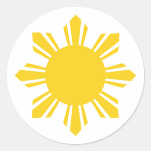 Sticker Rond Philippines soleil coupé, Philippines