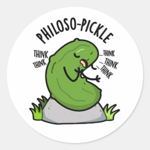 Sticker Rond Philoso pickle drôle Pickle Pun