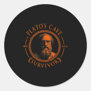 Sticker Rond Philosophe hellénistique antique de Platos Cave Su
