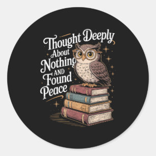 Sticker Rond Philosophe Pensée Profondément Philosophie Pun Jok