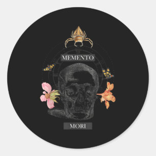 Sticker Rond Philosophe philosophique de Memento Mori
