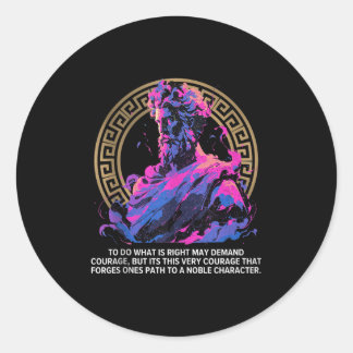 Sticker Rond Philosophie Inspirationnelle stoïque Epic Vieux St