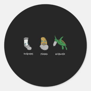 Sticker Rond Philosophie Socrates Platon Aristote Design Pour P