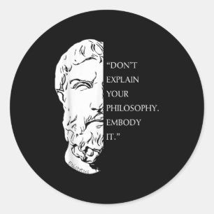 Sticker Rond Philosophie stoïque Citation Conception _ Epictète