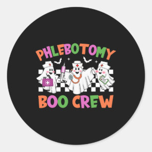 Sticker Rond Phlebotomie Boo Crew Phlebotomist Halloween Costum