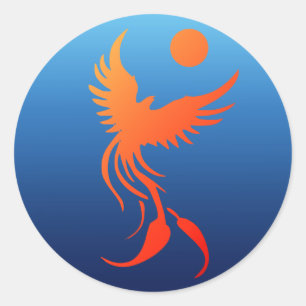 Sticker Rond Phoenix en hausse dans l'autocollant de flammes