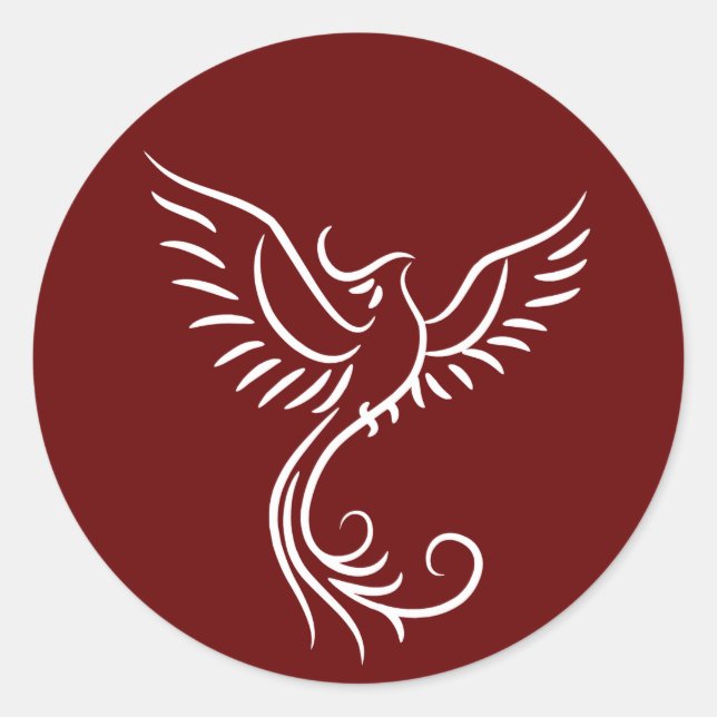 Sticker Rond Phoenix Montée Mystique D'Oiseaux (Devant)