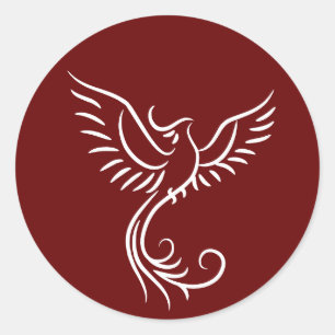 Sticker Rond Phoenix Montée Mystique D'Oiseaux