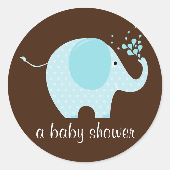 Sticker Rond Phoque de douche éléphant bébé (Devant)