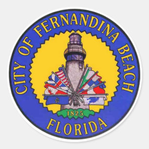 Sticker Rond Phoque de Fernandina Beach, Floride