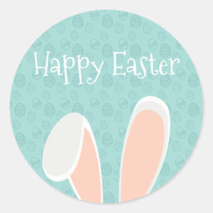 Sticker Rond Phoque heureux mignon d'autocollant des oreilles  