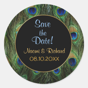 Sticker Rond Phoque Mariage Peacock - Personnaliser