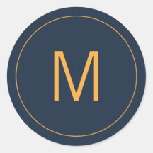 Phoque Monogramme bleu et or Marine