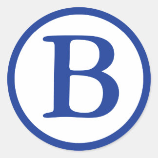 Sticker Rond Phoques à enveloppe ronde avec Monogramme - bleu m