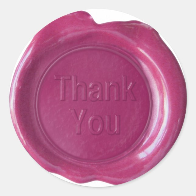 Sticker Rond Phoques de cire Faux - Rose - Bold - Merci (Devant)