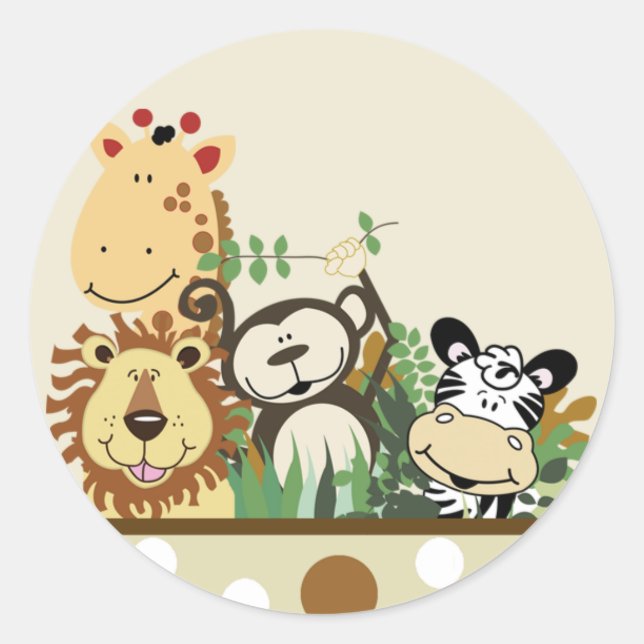Sticker Rond Phoques de l'enveloppe de l'équipe de zoo - Tan (Devant)