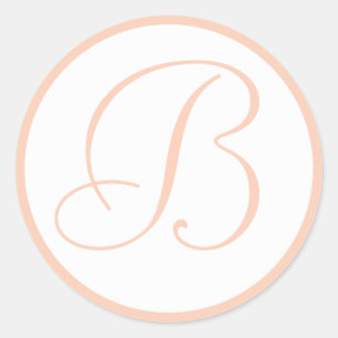 Sticker Rond Phoques de l'enveloppe de Mariage monogramme corai