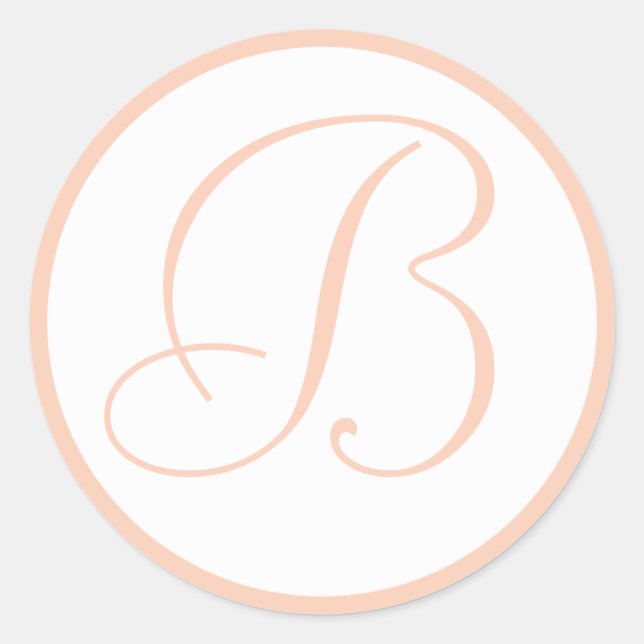 Sticker Rond Phoques de l'enveloppe de Mariage monogramme corai (Devant)