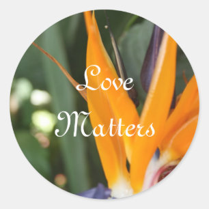 Sticker Rond Phoques de l'enveloppe Mariage Bird of Paradise