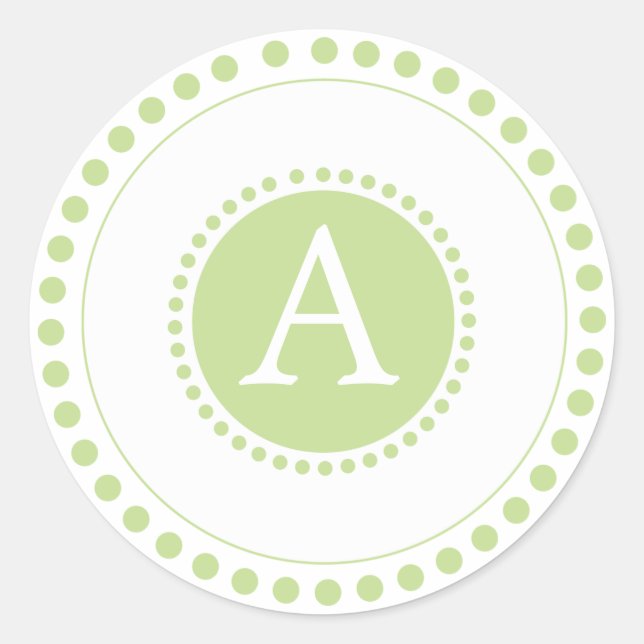 Sticker Rond Phoques de l'enveloppe personnalisée en vert citro (Devant)